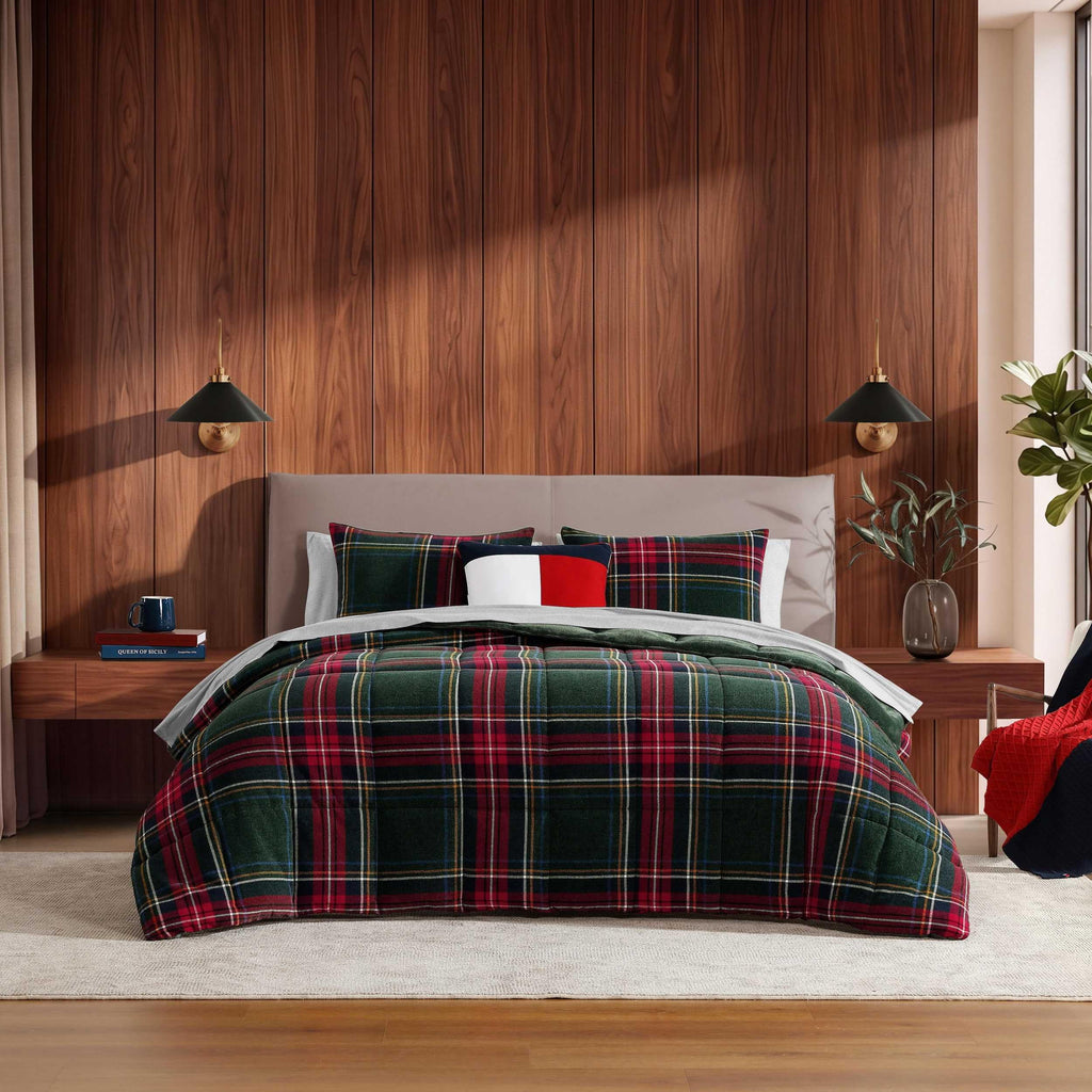 Tommy Hilfiger - Queen Comforter Set with Shams, Reversible Plush Bedding