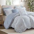 Madison Park Sage Green Floral Comforter Set King, 5PC Reversible Bed Set