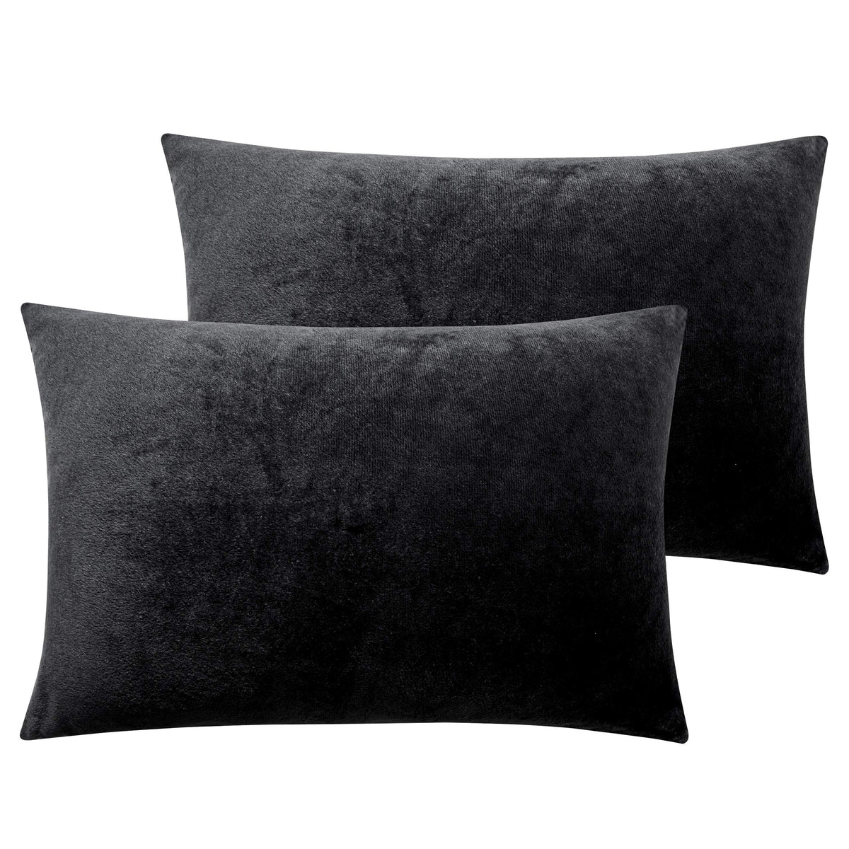 NTBAY King Velvet Pillowcases, Set of 2, Zipper, Camel