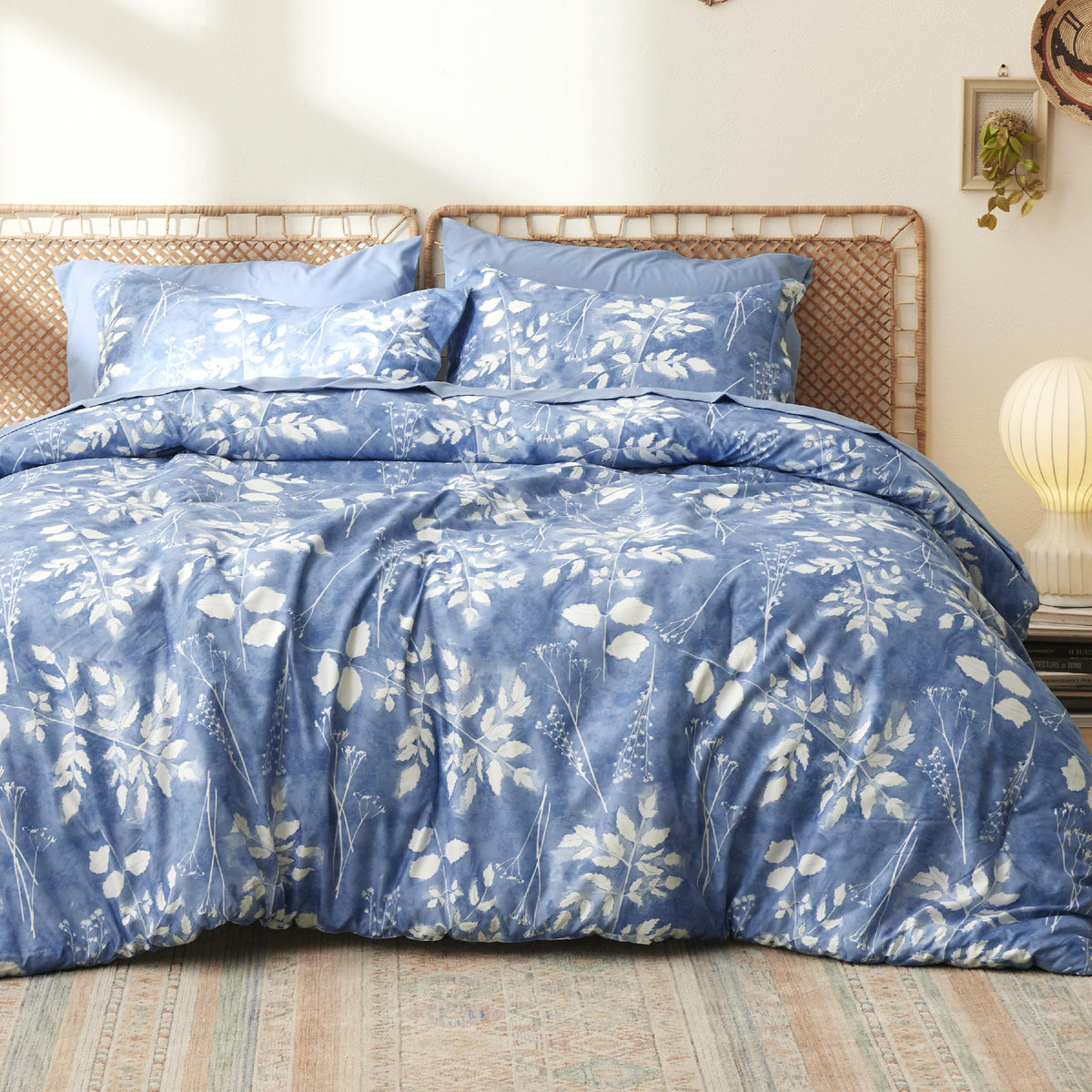 Bedsure Sage Green Queen Comforter Set, Floral Bedding Sets, 7 Piece