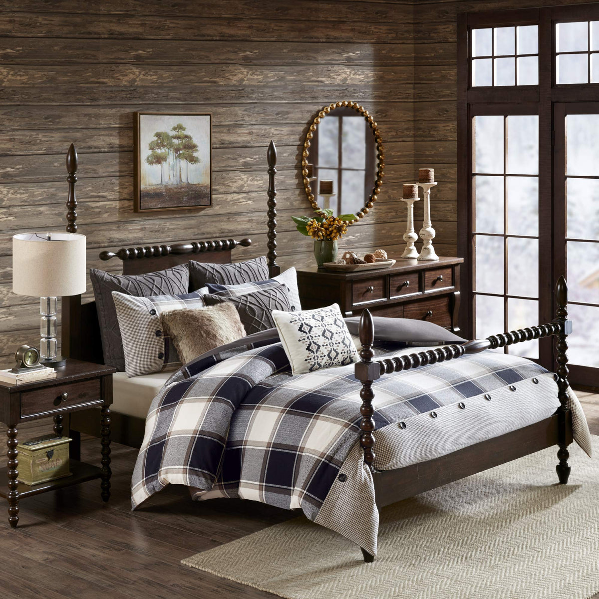 Madison Park Signature Cotton Comforter Set Oversized King Neutral 8PC