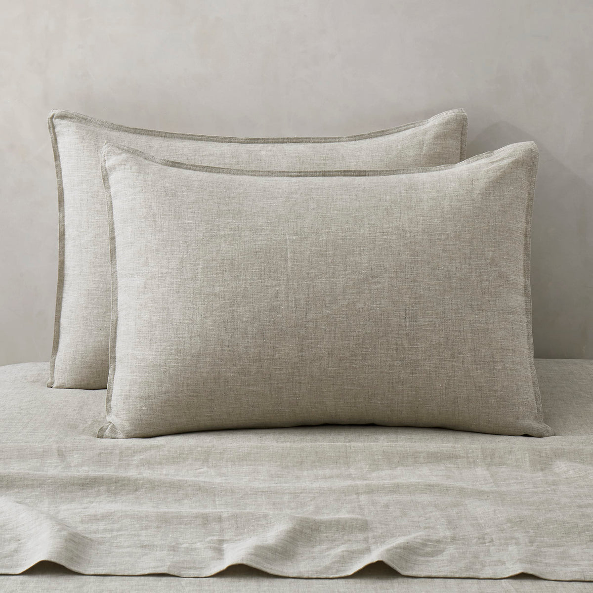 ATLINIA 100% Linen Pillow Shams Standard Size Natural Linen Pillow Case