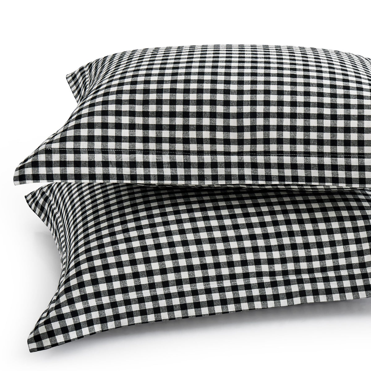 Sage Green Plaid Gingham Pillowcases, 20x26 Inches, Set of 2