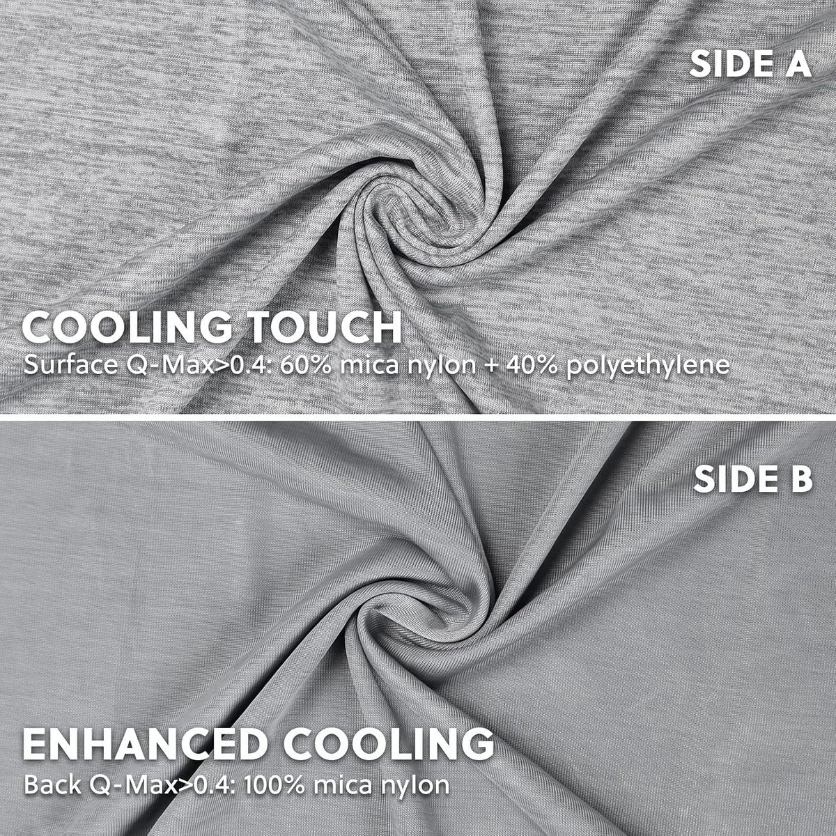 HOMFINE Cooling Pillowcases for Hot Sleepers King Size Set of 2, Grey