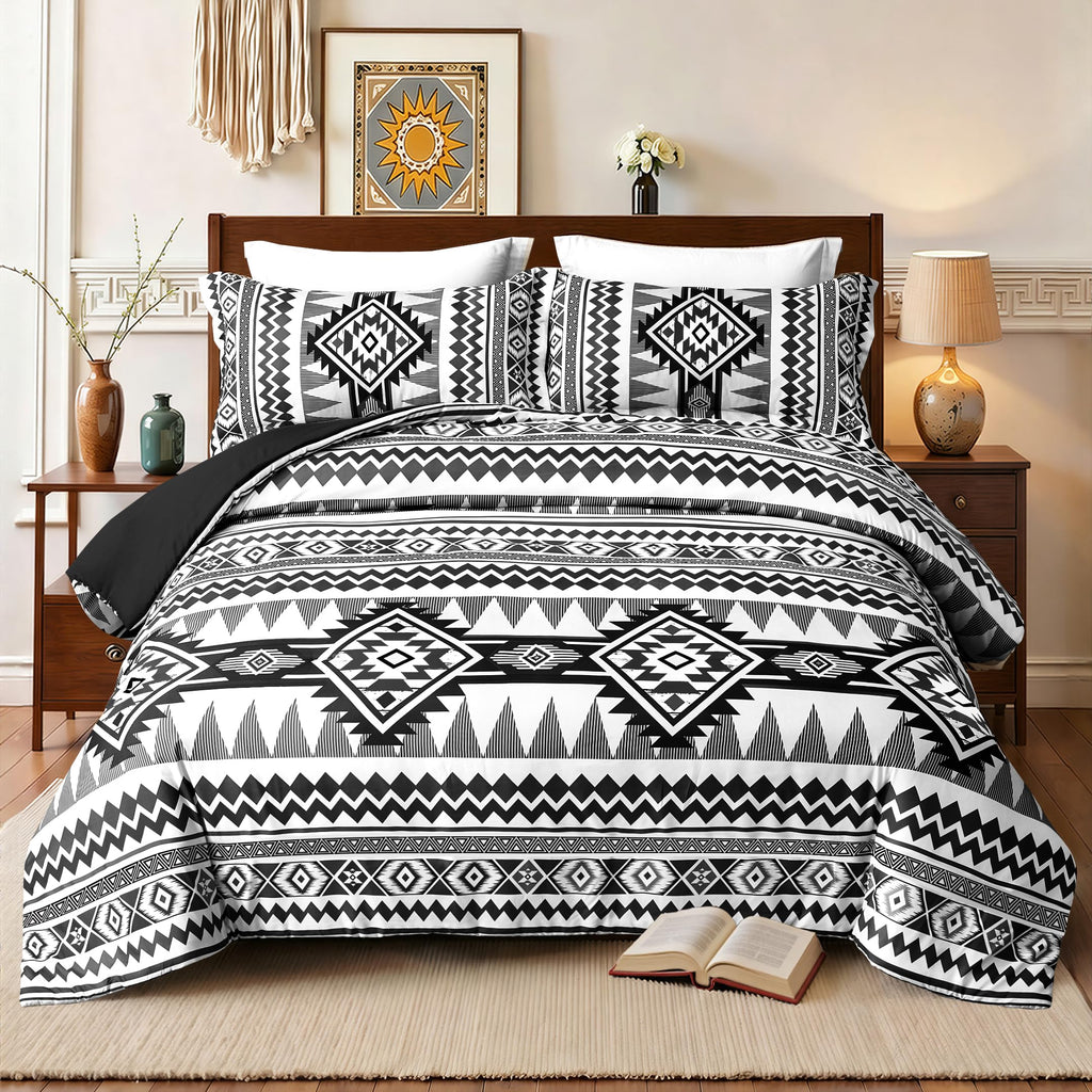Tyrot Dark Brown King Size Comforter Set – 3 Piece Boho Aztec Western Bedding Sets, Soft Lightweight Comforter for All Seasons, Southwestern Style, 1 Comforter & 2 Pillow Shams