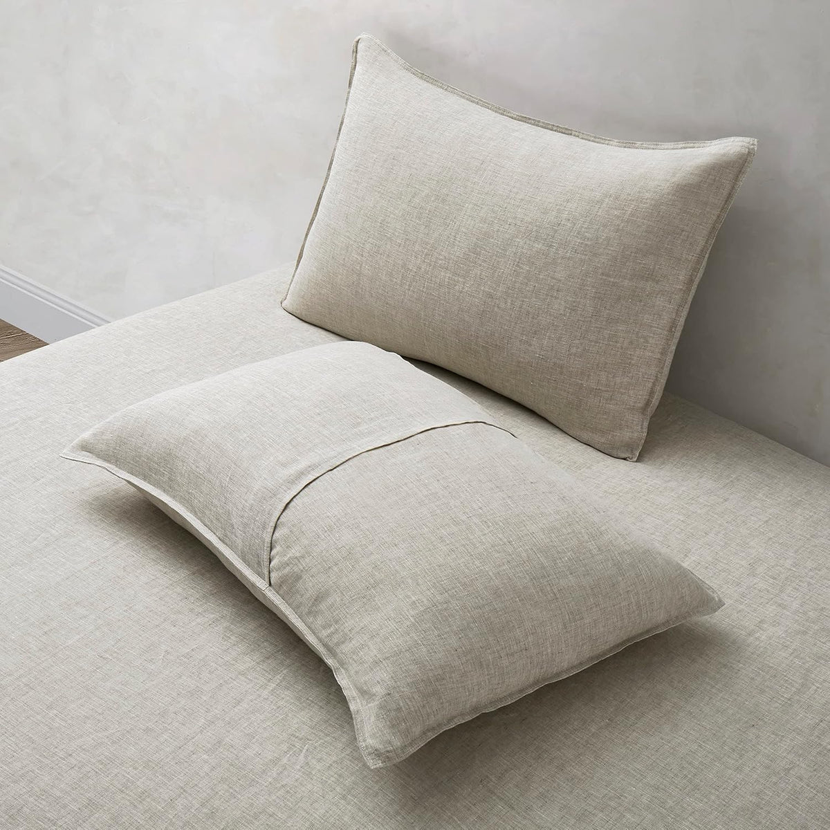 ATLINIA 100% Linen Pillow Shams Standard Size Natural Linen Pillow Case