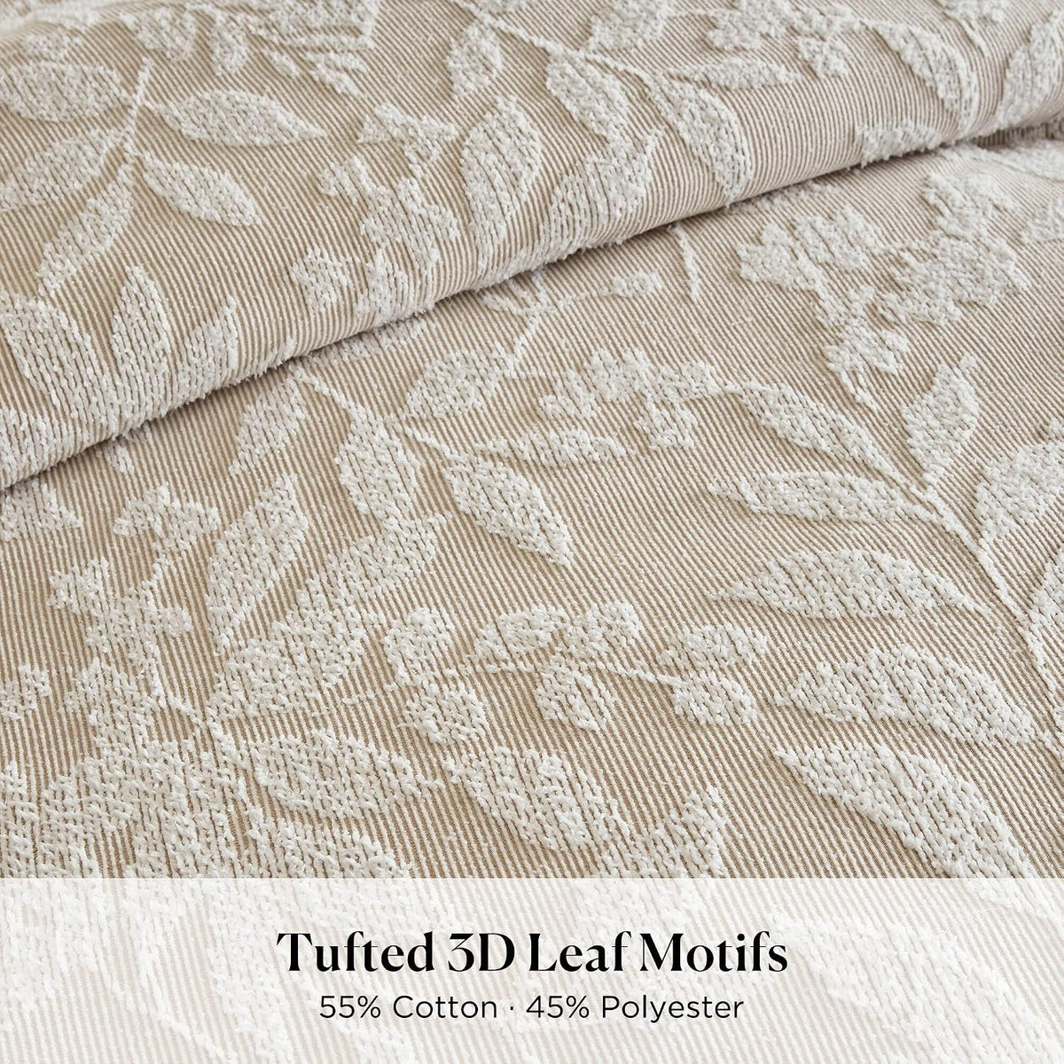 Harbor House Cotton-Blend Botanical Comforter Set, Beige, Queen