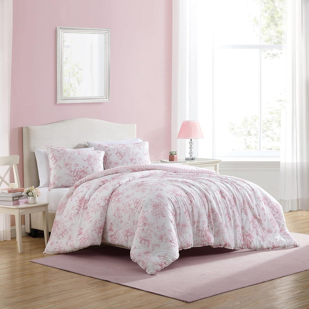 Laura Ashley - Queen Size Comforter Set with Matching Shams