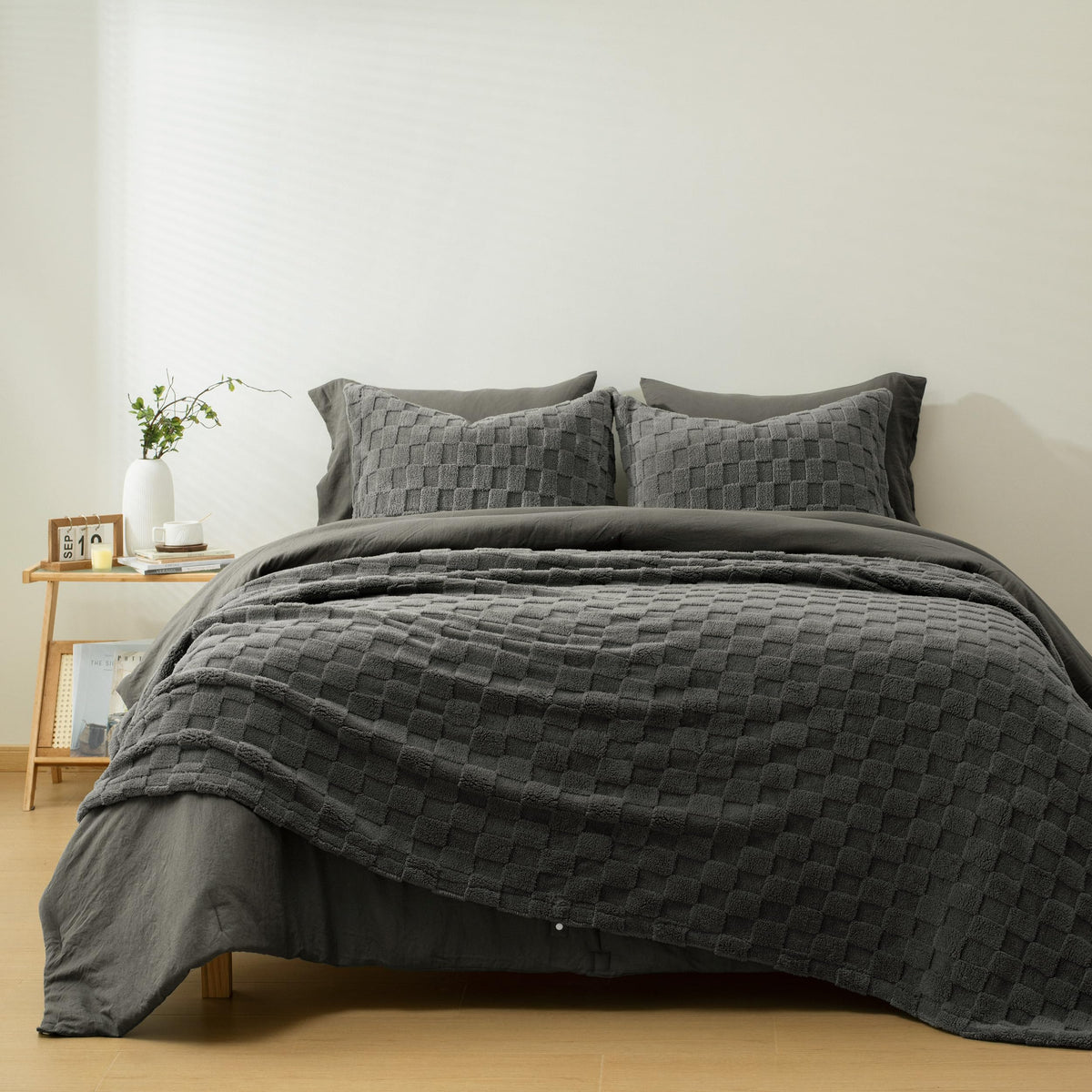 HIG 3pc Green Queen Size Bedding Comforter Set Duvet Insert Blanket