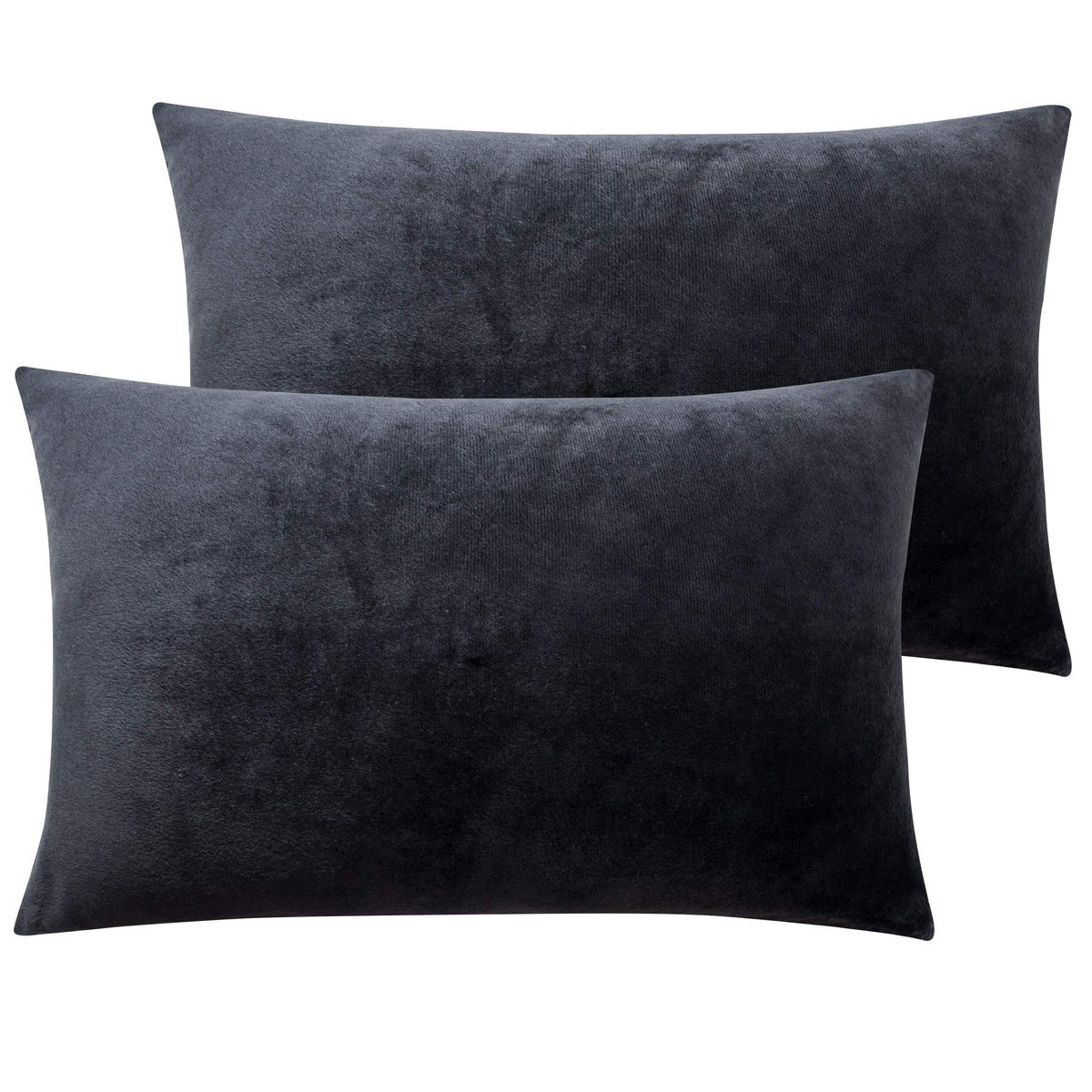 NTBAY King Velvet Pillowcases, Set of 2, Zipper, Camel