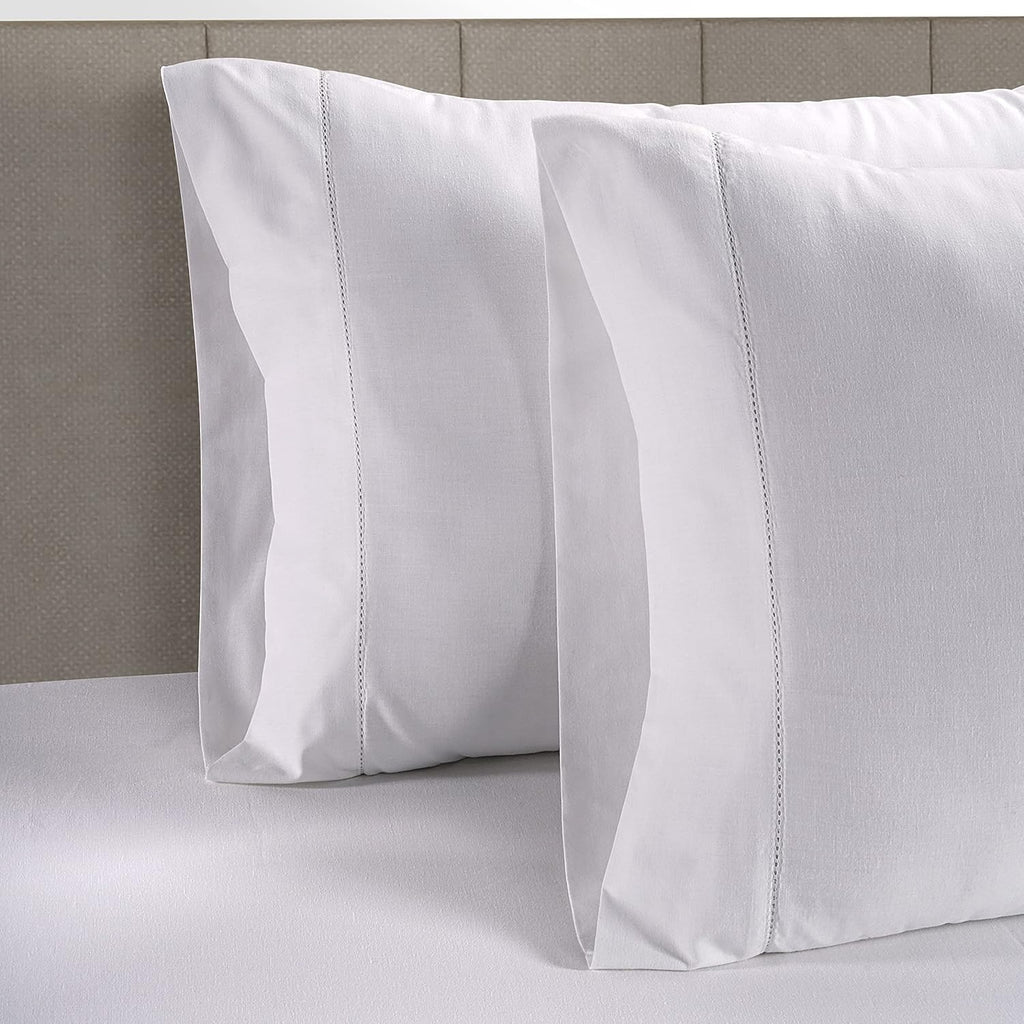 LANE LINEN 100% Organic Cotton Pillow Cases - Standard Size Set of 2 (20"x26") - Soft White Pillow Cases