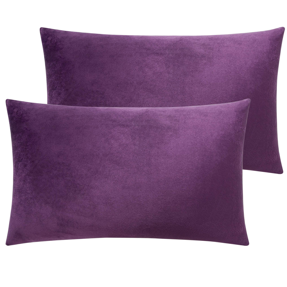 NTBAY King Velvet Pillowcases, Set of 2, Zipper, Camel