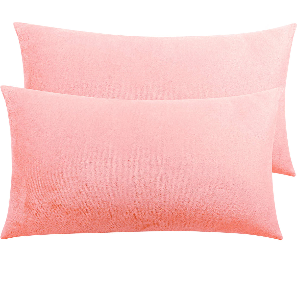 NTBAY King Velvet Pillowcases, Set of 2, Zipper, Camel