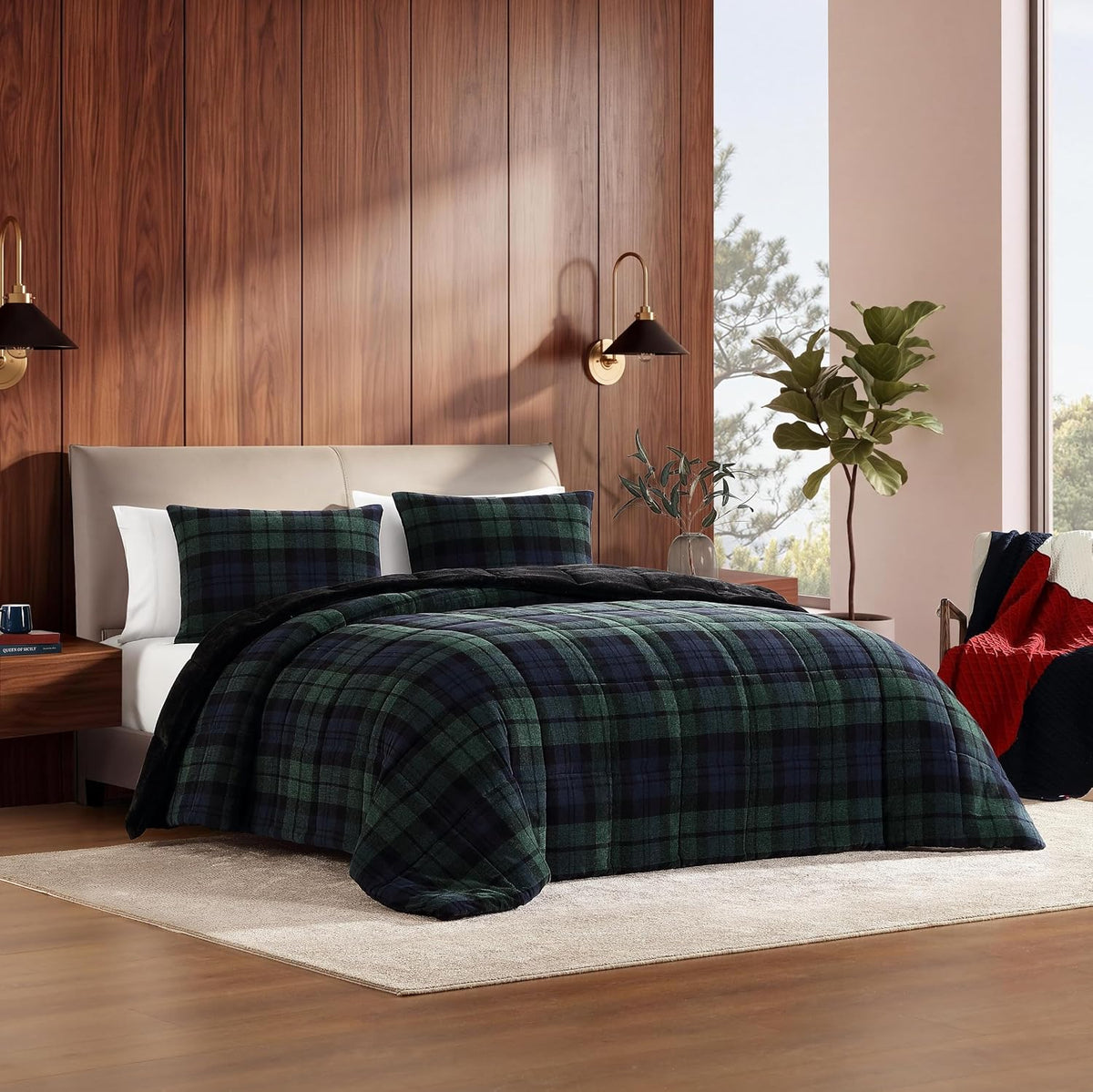 Tommy Hilfiger - Queen Comforter Set with Shams, Reversible Plush Bedding