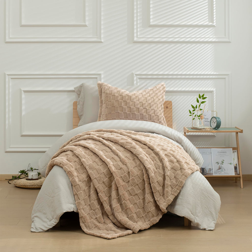 HIG 3pc Green Queen Size Bedding Comforter Set Duvet Insert Blanket