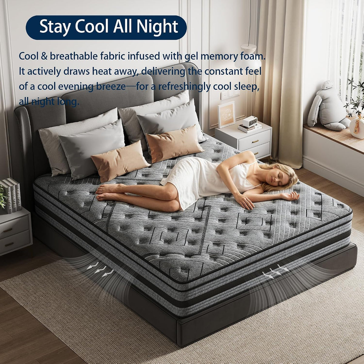 Queen Mattress,14 Inch Queen Size Mattress in a Box,Hybrid Memory Foam