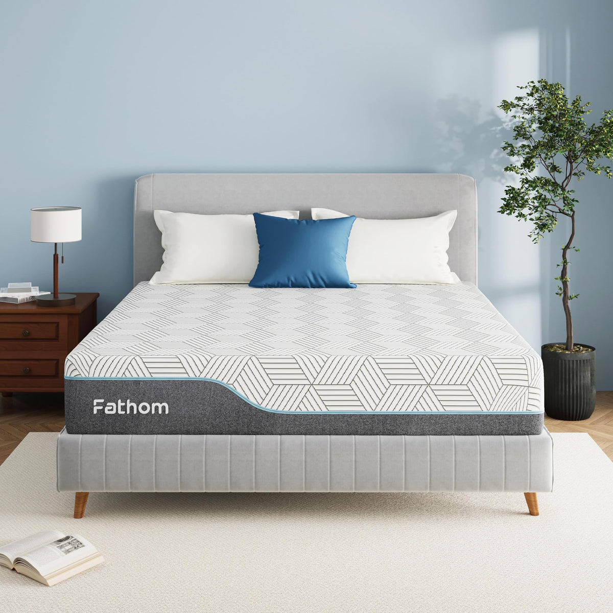 FATHOM Medium King Mattress 12 Inch Memory Foam Mattress King Size Bed in a Box for Back Pain Relief and Cool Sleep with Gel Foam and Removeable Fiberglass Free Cover, CertiPUR-US Certified