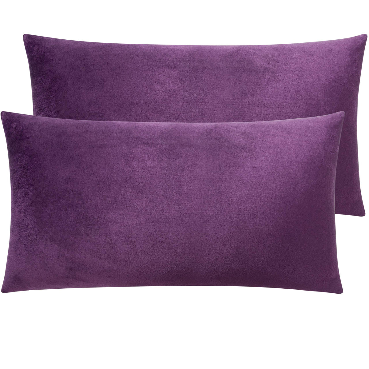 NTBAY King Velvet Pillowcases, Set of 2, Zipper, Camel