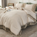 Andency Terracotta Comforter Set Full, 3 Pieces Boho Tassel Bedding