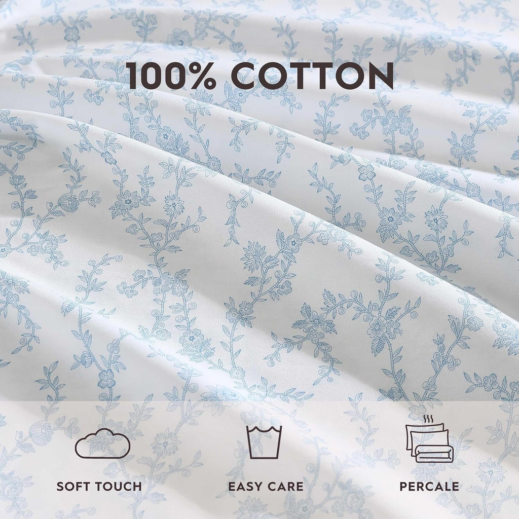 Laura Ashley - Standard Size Cotton Percale Pillowcase Set, 2 Pack