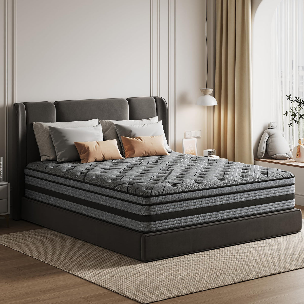 Queen Mattress,14 Inch Queen Size Mattress in a Box,Hybrid Memory Foam