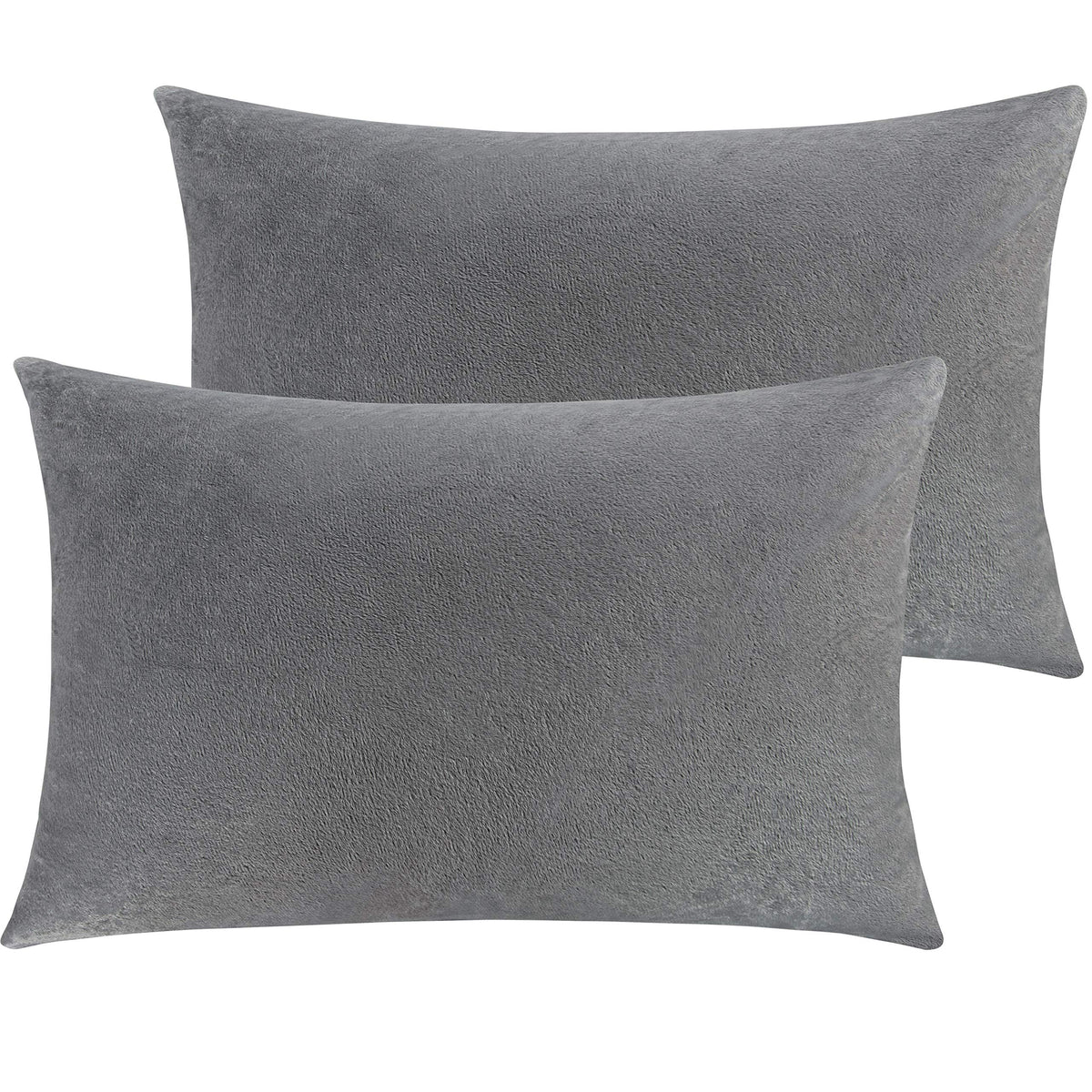 NTBAY King Velvet Pillowcases, Set of 2, Zipper, Camel