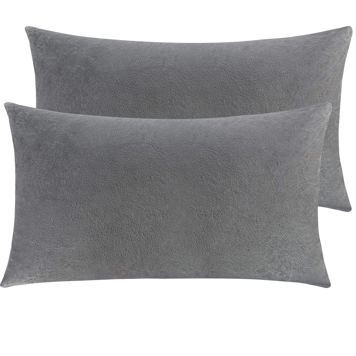 NTBAY King Velvet Pillowcases, Set of 2, Zipper, Camel