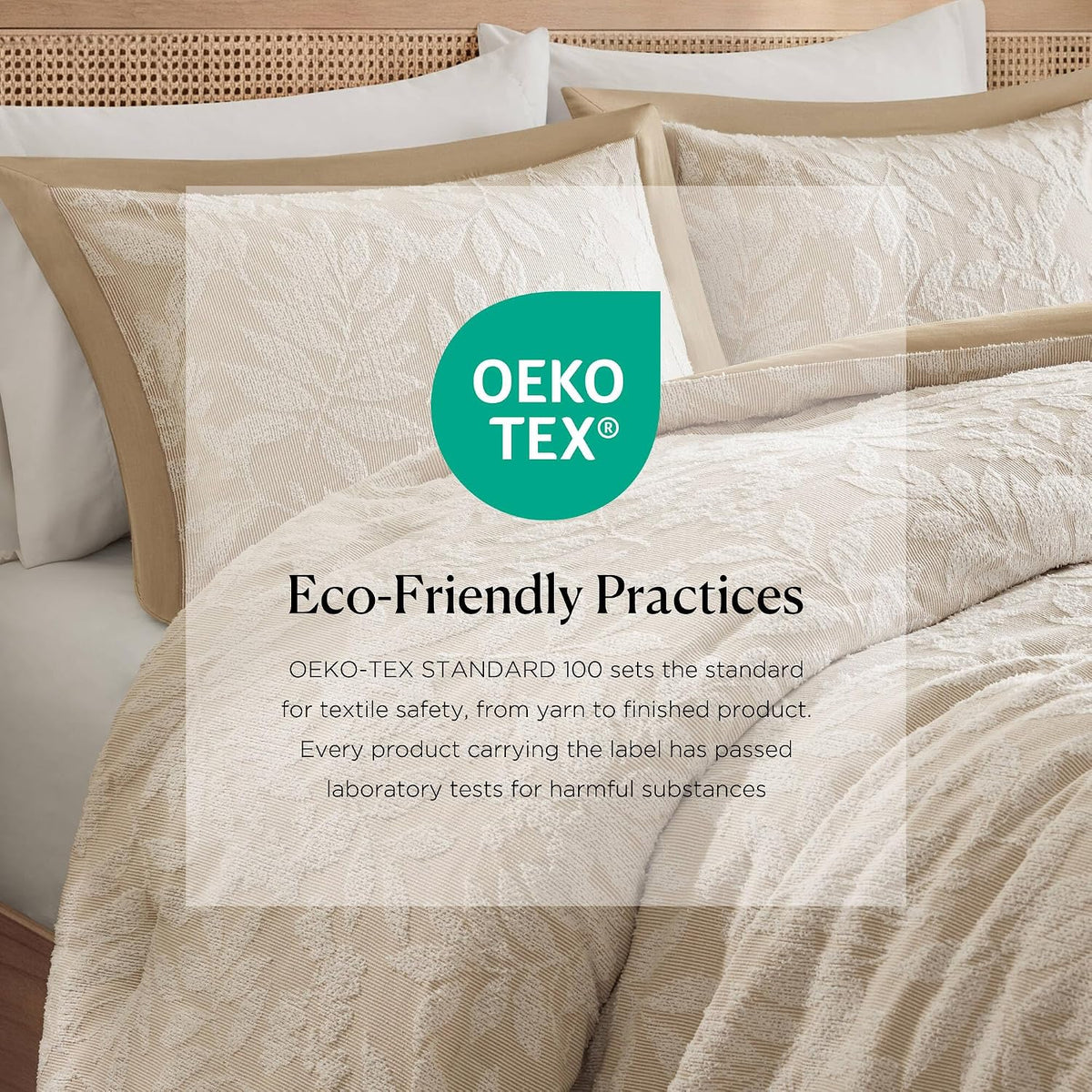 Harbor House Cotton-Blend Botanical Comforter Set, Beige, Queen