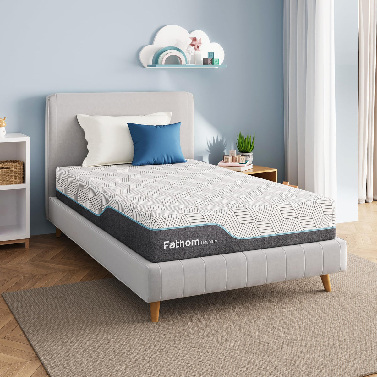 FATHOM Medium King Mattress 12 Inch Memory Foam Mattress King Size Bed in a Box for Back Pain Relief and Cool Sleep with Gel Foam and Removeable Fiberglass Free Cover, CertiPUR-US Certified