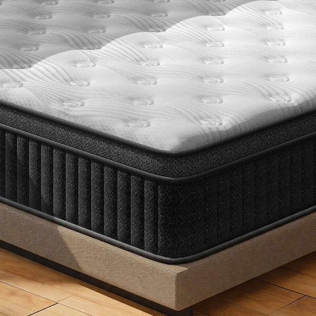 Queen Mattress, Mattress Queen Size in a Box, Queen Size Mattress 12 inch Medium Firm Colchones Queen with Individually Pocket Coils Springs, Motion Isolation, Edge Support
