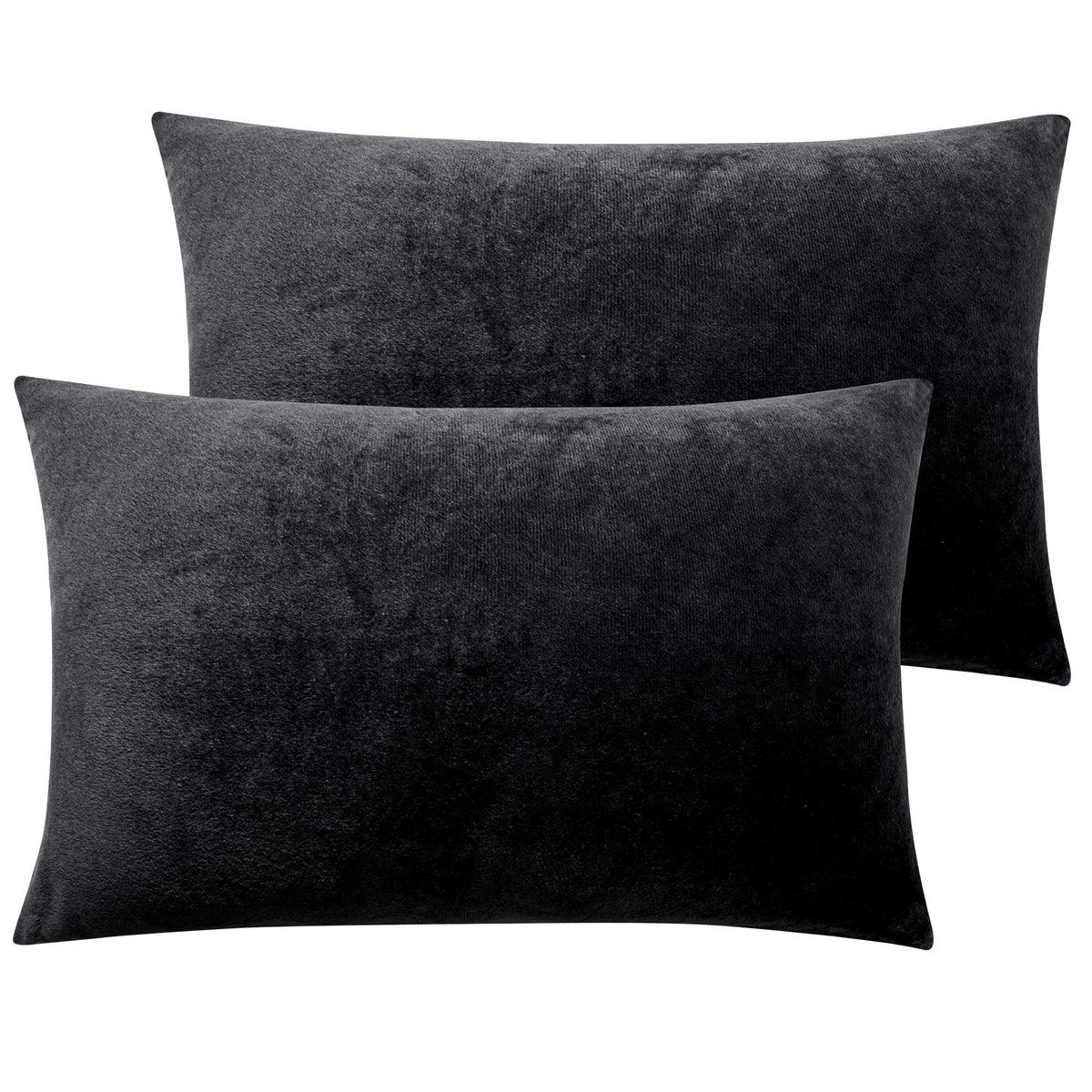 NTBAY King Velvet Pillowcases, Set of 2, Zipper, Camel