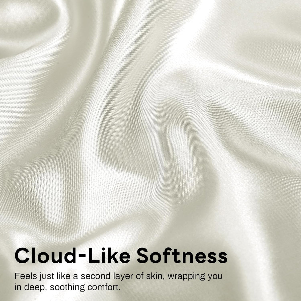 Satin Pillowcases 2 Pack, Standard Size 20"X 26", Champagne White