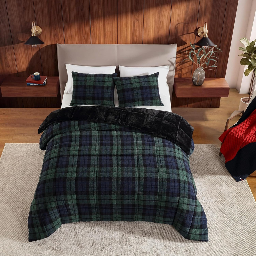 Tommy Hilfiger - Queen Comforter Set with Shams, Reversible Plush Bedding